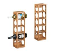 Relaxdays Pack de 2 botelleros vino bambú marrón claro