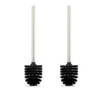 Relaxdays Pack de 2 escobillas de baño negras negro,plata