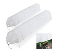 Relaxdays Pack de 2 invernaderos túnel blanco,plata