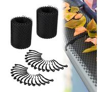 Relaxdays Pack de 2 Protectores de Canalones, 6 m x 15 cm Cada uno, Plástico, Rejillas Protectoras de Canaletas, Negro
