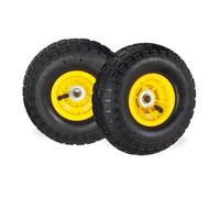 Relaxdays Pack de 2 ruedas de carretilla 3.5-4 amarillo,negro