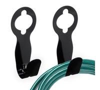 Relaxdays Pack de 2 soportes manguera pared negros negro