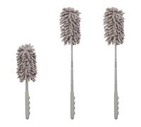 Relaxdays Pack de 3 plumeros telescópicos 28-77 cm plata,gris