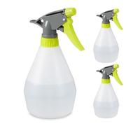 Relaxdays Pack de 3 pulverizadores de agua 500 ml blanco,verde,gris