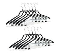 Relaxdays Pack de 40 perchas ropa antideslizantes negro,plata