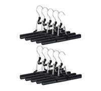 Relaxdays Pack de 50 perchas de pinza negro,plata