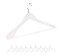 Relaxdays Pack de 50 perchas traje blanco,plata