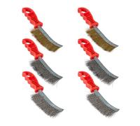 Relaxdays Pack de 6 cepillos de alambre oro,rojo,plata
