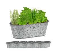 Relaxdays Pack de 6 jardineras de metal plata