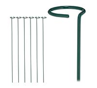 Relaxdays Pack de 6 tutores plantas con anillo verde oscuro