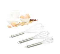 Relaxdays Pack de 6 varillas batidoras manuales plata