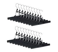 Relaxdays Pack de 60 perchas de pinza negro,plata