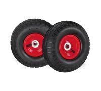 Relaxdays Pack de 8 ruedas de carretilla 3.5-4 rojo,negro