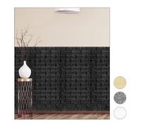 Relaxdays Pack de paneles pared autoadhesivos negro