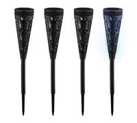 Relaxdays Pack luces solares diseño antorcha negro