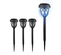 Relaxdays Pack luces solares diseño farol negro,transparente