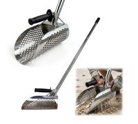 Relaxdays Pala detector metales acero inoxidable negro,plata