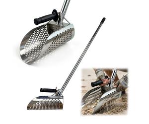 Relaxdays Pala detector metales acero inoxidable negro,plata
