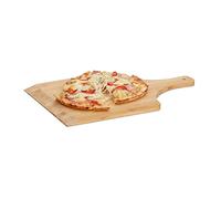 Relaxdays Pala para Pizza Cuadrada, Bambú, Beige, 45 x 30 cm