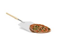 Relaxdays Pala para pizzas cuadrada marrón claro,plata