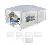 Relaxdays Laterales para carpa blancos en set de 6 blanco,transparente