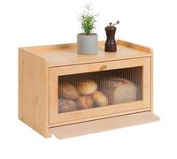 Relaxdays Panera, bambú, tabla de cortar, estante, ventilación, ventana acrílica, 26 x 40 x 25 cm, natural