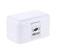 Relaxdays Panera, Caja para Pan con Tapa y asa, HBT: 16,5 x 30 x 19 cm, para Guardar Pan, panera Retro, Metal, Blanca