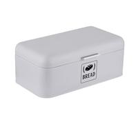 Relaxdays Panera, Caja para Pan con Tapa y asa, HBT: 17 x 42 x 24 cm, Ideal para almacenar Pan, Metal, Gris