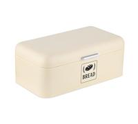 Relaxdays Panera retro con tapa y asa beige,plata