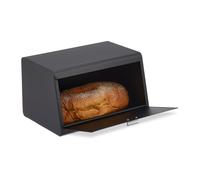 Relaxdays Panera de acero inoxidable negro,gris