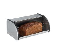 Relaxdays Panera de acero inoxidable negro,plata