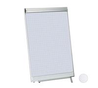 Relaxdays Papel de Rotafolio, Rollo 50 Hojas, Cuadriculado, Bloc Pizarra, 60 g/m², 6 Perforaciones, 57,5 x 81 cm, Blanco