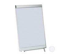 Relaxdays Papel de Rotafolio, Rollo de 50 Hojas a Rayas, Bloc Pizarra, 60 g/m², 6 Perforaciones, 57,5 x 81 cm, Blanco