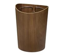 Relaxdays Papelera en efecto madera de 9 L marrón,plata