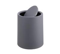Relaxdays Papelera cosmética 6L con Tapa abatible, Cubo Interior, plástico Mate, Redonda para baño, Gris Oscuro 26x20x20