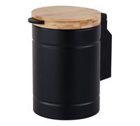Relaxdays papelera de baño montaje en pared, 3 l, negro/natural