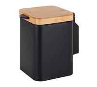 Relaxdays papelera de cosméticos para pared 3 l, negro/natural