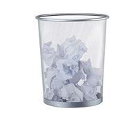 Relaxdays Papelera de Metal Enrejado, Cubo Basura Rejilla, Bote para Oficina, Despacho, 20 litros, 30 cm Ø, Plateado