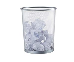 Relaxdays Papelera de Metal Enrejado, Cubo Basura Rejilla, Bote para Oficina, Despacho, 20 litros, 30 cm Ø, Plateado
