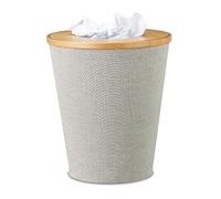 Relaxdays Papelera de madera marrón claro,negro,gris