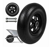 Relaxdays Par ruedas carretilla 3,50-8 goma maciza negro