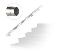 Relaxdays Pasamanos ampliable de 100 cm plata