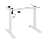 Relaxdays Patas de Mesa Altura Regulable, Eléctricas, Extensibles, 71-121 cm, Marco Escritorio, Acero, Blanco