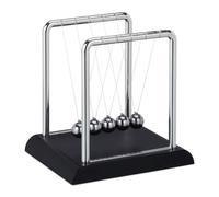 Relaxdays Péndulo de Newton con 5 bolas negro,plata
