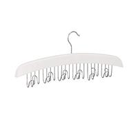 Relaxdays Percha Cinturones 12 Ganchos, Colgador Giratorio para Accesorios, Madera, 17,5x43x5,5 cm, Blanco y Plateado