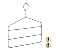 relaxdays Percha Múltiple para Pantalones, Metal, Plateado, 33 x 36,5 x 0,4 cm