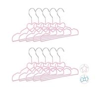 Relaxdays Pack de 10 perchas bebé rosa,plata