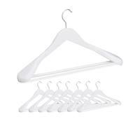 Relaxdays Juego de 8 perchas para trajes blanco,plata