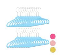 Relaxdays Perchas Infantiles, Plástico y terciopelo, Turquesa, 18 x 28 x 0,5 cm, Pack de 20