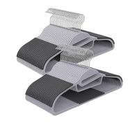 Relaxdays Perchas, Juego de 50 Unidades, Antideslizantes, con Barra, Abertura en U, Soporte para Corbatas, Color Gris